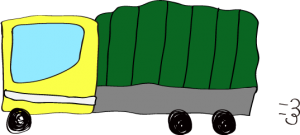 トラック：黄色 【 フリー素材  】
