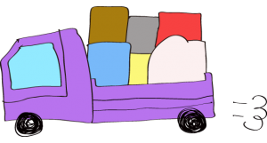 紫 【フリー素材・乗り物】 トラック（積荷）