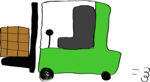 緑：フォークリフト【フリー素材・働く車】