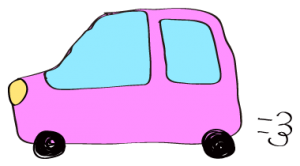 ピンク：【フリー素材・ 自動車】ワゴン