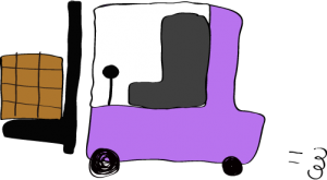 紫：フォークリフト【フリー素材・働く車】