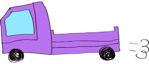 紫【フリー素材・乗り物】 トラック（空）