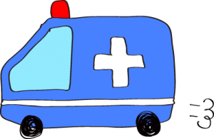 フリー素材 救急車 ブルー