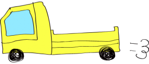 黄色【フリー素材・乗り物】 トラック（空）
