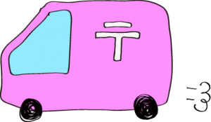 郵便車：ピンク