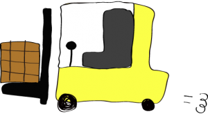 黄色：フォークリフト【フリー素材・働く車】