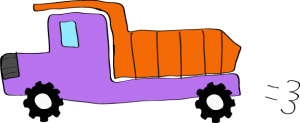 ダンプカー：紫 【 フリー素材工事車両 】